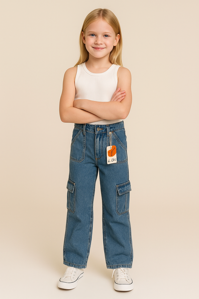 JEANS BAMBINA RAGAZZA CARGO MARCA LOSAN ART. LJGAP0601 24023
