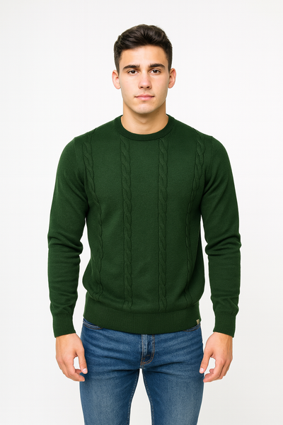 MAGLIONE UOMO RAGAZZO GIROCOLLO TRECCE MARCA RIFLE ART. RFTR076