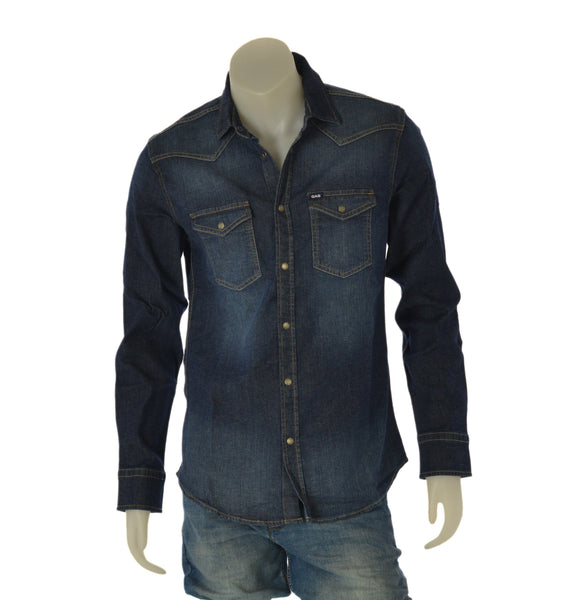 CAMICIA UOMO RAGAZZO JEANS TASCHE BOTTONI MARCA GAS ART. KANT09MDA7302