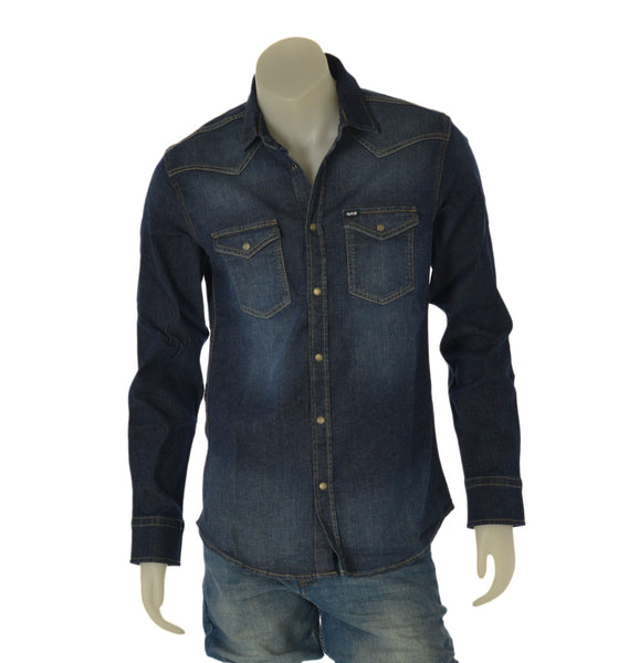 CAMICIA UOMO RAGAZZO JEANS TASCHE BOTTONI MARCA GAS ART. KANT09MDA7302