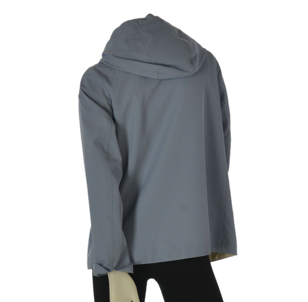 GIACCA DONNA  TASCHE CON ZIP CAPPUCCIO LEGGERO ANTIVENTO VIRGINIA BLU ART. JO-03C
