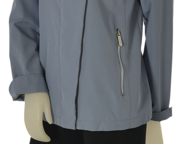GIACCA DONNA  TASCHE CON ZIP CAPPUCCIO LEGGERO ANTIVENTO VIRGINIA BLU ART. JO-03C