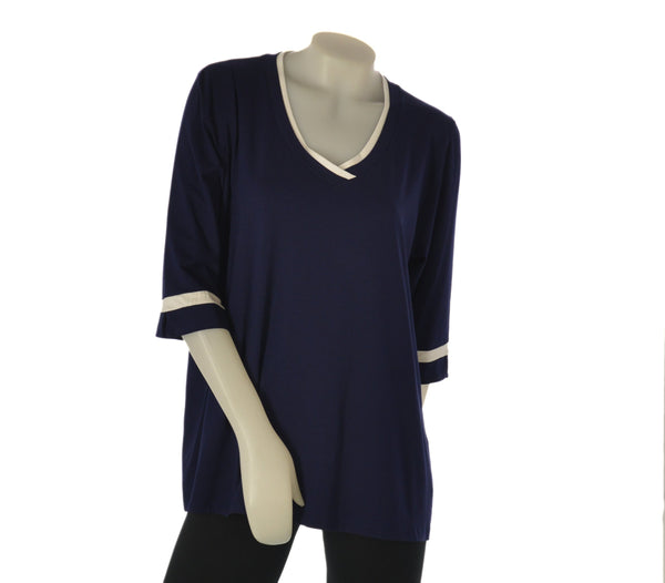 MAGLIA DONNA SCOLLO V MANICA TRE QUARTI TAGLIE COMODE  SOPHIA CURVY ART. 25123