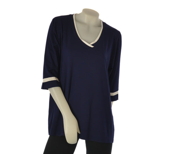 MAGLIA DONNA SCOLLO V MANICA TRE QUARTI TAGLIE COMODE  SOPHIA CURVY ART. 25123