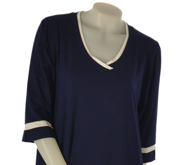 MAGLIA DONNA SCOLLO V MANICA TRE QUARTI TAGLIE COMODE  SOPHIA CURVY ART. 25123