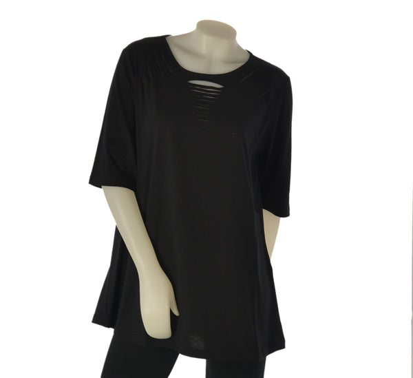 T-SHIRT DONNA SOPHIA MANICA CORTA COTONE PURO GIROCOLLO  CURVY ART. 25008