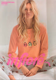 PIGIAMA LUNGO DONNA PURO COTONE SERAFINO COCCINELLE MARCA INFIORE ART. 652364