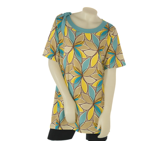 T-SHIRT DONNA TAGLIE OVER GAIA ELEGANTE MANICA CORTA FANTASIA  PIU ART. 532