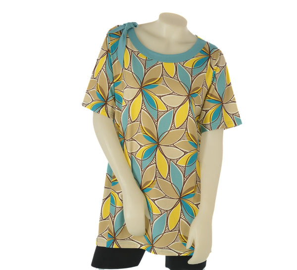 T-SHIRT DONNA TAGLIE OVER GAIA ELEGANTE MANICA CORTA FANTASIA  PIU ART. 532