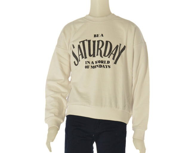 FELPA RAGAZZA GIROCOLLO MISTO COTONE STAMPA MORBIDA LOSAN ART. LJGAP0202-25003