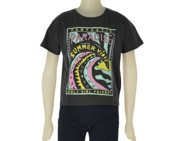 T-SHIRT RAGAZZA COTONE GIROCOLLO STAMPA LOSAN ART. LJAP0103-25035
