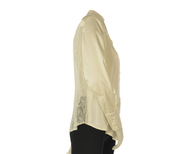 CAMICIA DONNA PIERRE CARDIN ART.E24398 SCHIENA DI PIZZO EFFETTO RASO VESTIBILITA SLIM MANICHE LUNGHE
