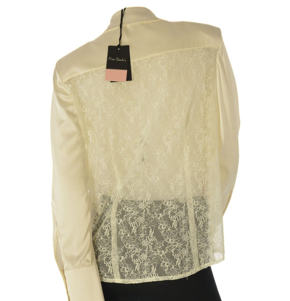 CAMICIA DONNA PIERRE CARDIN ART.E24398 SCHIENA DI PIZZO EFFETTO RASO VESTIBILITA SLIM MANICHE LUNGHE
