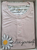PIGIAMA DONNA PURO COTONE SERAFINO MARGHERITA POLSINI MARCA ROSSOPORPORA ART. DAFNE