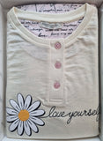 PIGIAMA DONNA PURO COTONE SERAFINO MARGHERITA POLSINI MARCA ROSSOPORPORA ART. DAFNE