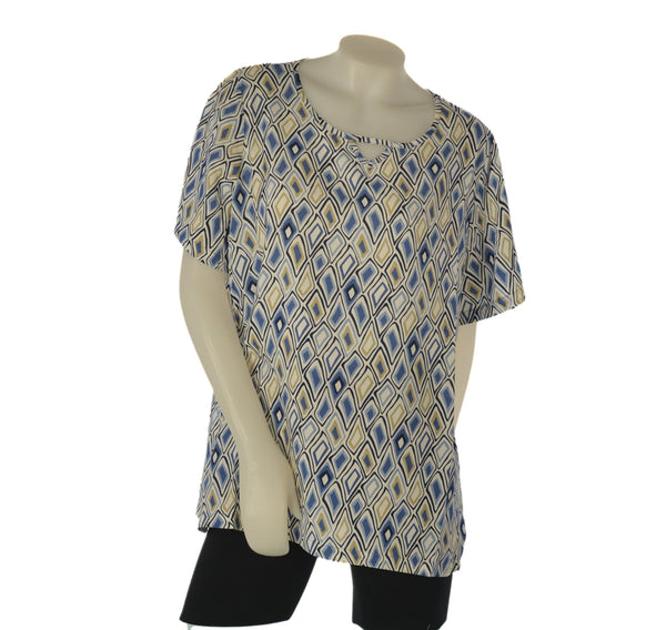 BLUSA FANTASIA  DONNA TAGLIE OVER GAIA PIU ART. 507 GIROCOLLO MM SPACCHI LATERALI