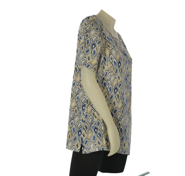 BLUSA FANTASIA  DONNA TAGLIE OVER GAIA PIU ART. 507 GIROCOLLO MM SPACCHI LATERALI