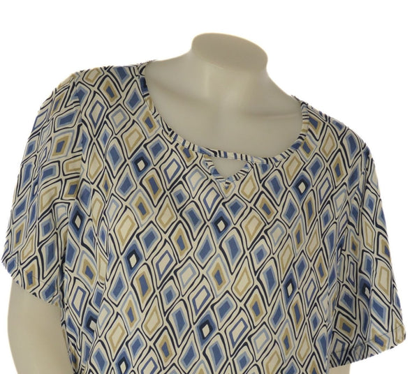 BLUSA FANTASIA  DONNA TAGLIE OVER GAIA PIU ART. 507 GIROCOLLO MM SPACCHI LATERALI