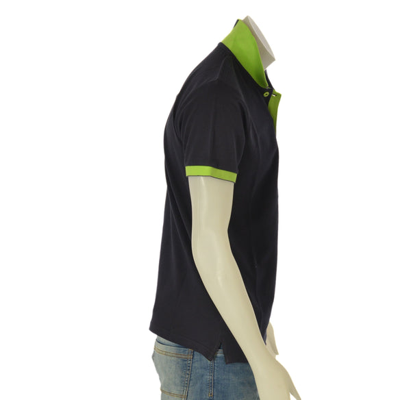 POLO UOMO PIQUET MANICA CORTA BORDI IN CONTRASTO SPACCHETTI CLOSE UP ART. CLP092