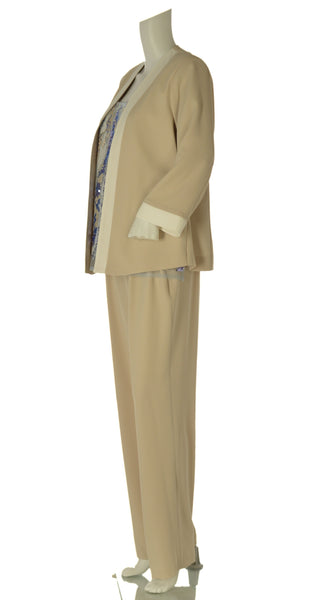 COMPLETO TRE PEZZI DONNA TAGLIE OVER  GIACCA BLUSA PANTALONE ELEGANTE GABRIELLA ART. 49 DESIA LUX43