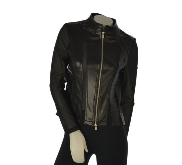 GIUBBETTO DONNA ECOPELLE MICRORETE FULL ZIP GRIFFAI ART. 6108