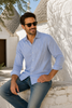 CAMICIA UOMO X-CAPE MANICA LUNGA FANTASIA A RIGHE COTONE LINO SIM FIT ART. MYSUN
