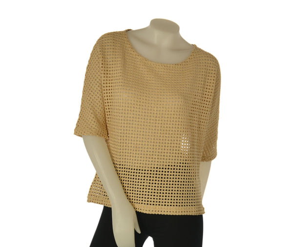 MAGLIA DONNA BARBARELLA TRAFORATA LUREX MANICHE TRE QUARTI PARICOLLO ART. 618