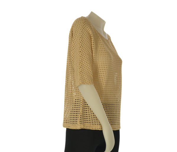 MAGLIA DONNA BARBARELLA TRAFORATA LUREX MANICHE TRE QUARTI PARICOLLO ART. 618