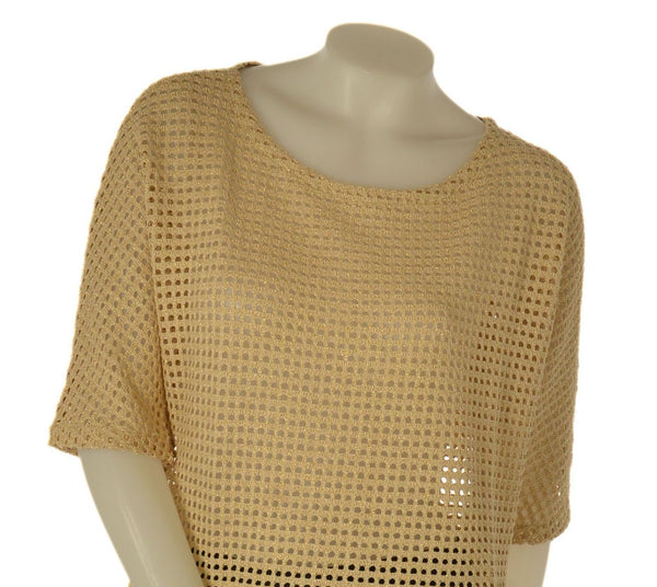 MAGLIA DONNA BARBARELLA TRAFORATA LUREX MANICHE TRE QUARTI PARICOLLO ART. 618