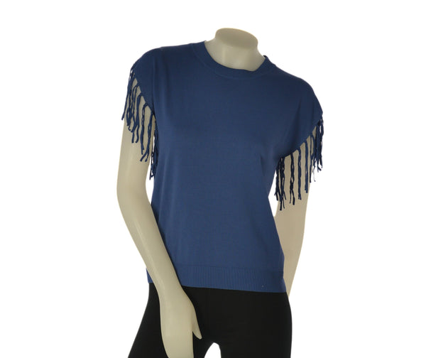 MAGLIA DONNA GIROCOLLO MANICA  FRANGE GRIFFAI ART, 6272