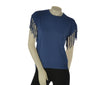 MAGLIA DONNA GIROCOLLO MANICA  FRANGE GRIFFAI ART, 6272