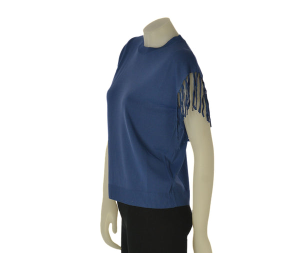 MAGLIA DONNA GIROCOLLO MANICA  FRANGE GRIFFAI ART, 6272