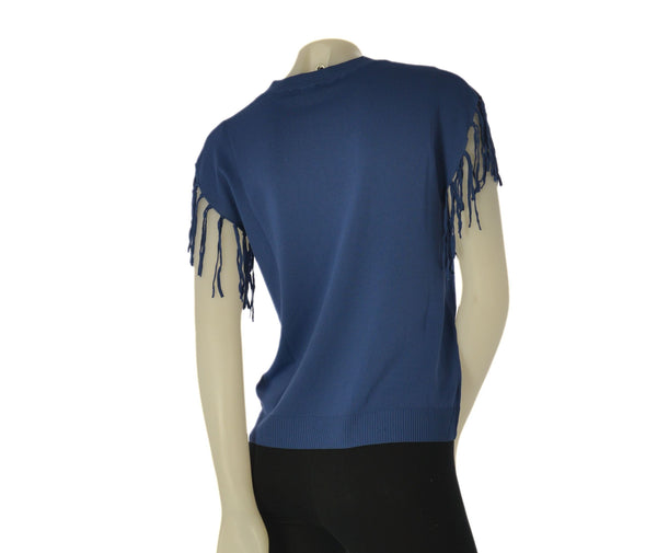 MAGLIA DONNA GIROCOLLO MANICA  FRANGE GRIFFAI ART, 6272