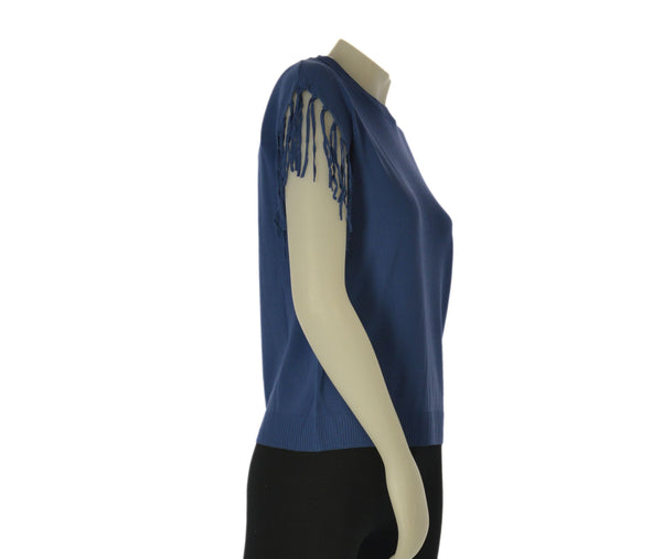 MAGLIA DONNA GIROCOLLO MANICA  FRANGE GRIFFAI ART, 6272