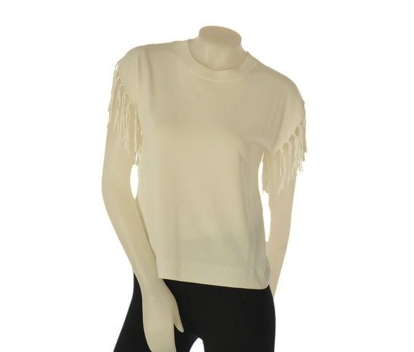 MAGLIA DONNA GIROCOLLO MANICA  FRANGE GRIFFAI ART, 6272