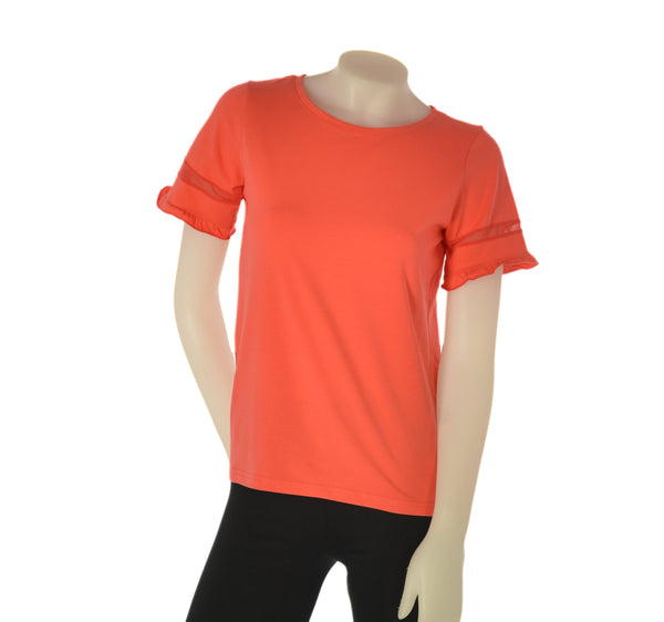 T-SHIRT DONNA GAIA B GIROCOLLO MANICA CORTA CON INSERTO TULLE ART. 190