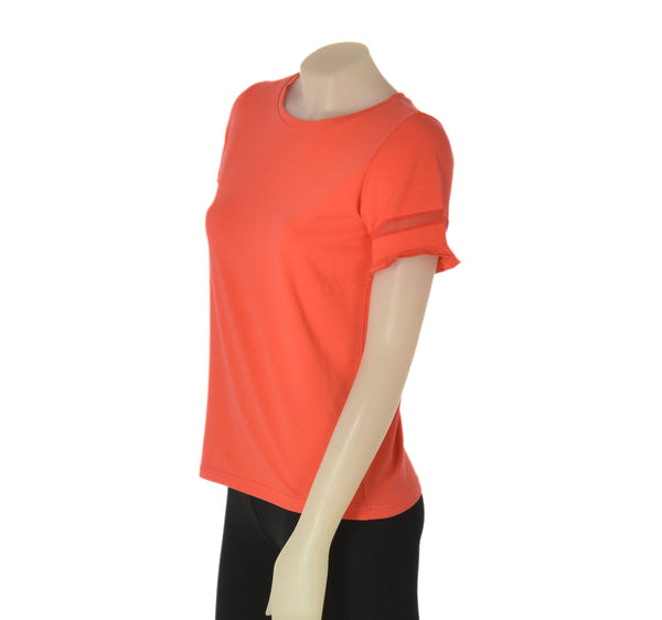 T-SHIRT DONNA GAIA B GIROCOLLO MANICA CORTA CON INSERTO TULLE ART. 190