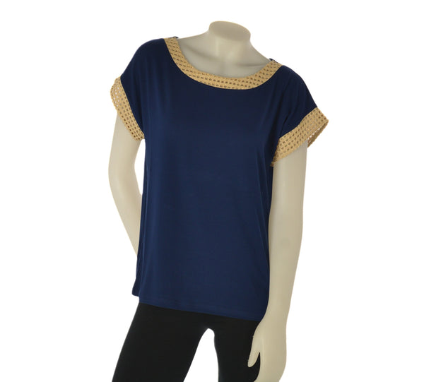 T-SHIRT DONNA GAIA B MANICA CORTA KIMONO PIZZO ART. 116