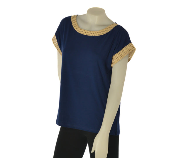 T-SHIRT DONNA GAIA B MANICA CORTA KIMONO PIZZO ART. 116