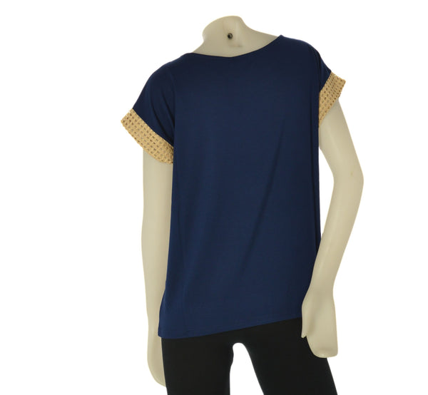 T-SHIRT DONNA GAIA B MANICA CORTA KIMONO PIZZO ART. 116