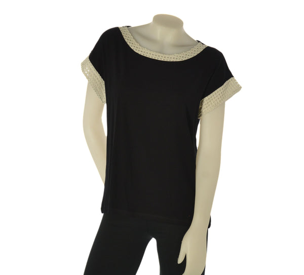 T-SHIRT DONNA GAIA B MANICA CORTA KIMONO PIZZO ART. 116
