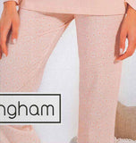 PIGIAMA DONNA COTONE GIROCOLLO BOTTONI POLSINI FLOREALE GIOVANE COMODO MARCA NOTTINGHAM ART.49771