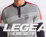 PIGIAMA UOMO COTONE GIROCOLLO BOTTONI ELASTICO POLSSINI TASCA LOGO GIOVANE PRATICO MARCA IGAM ART.49666