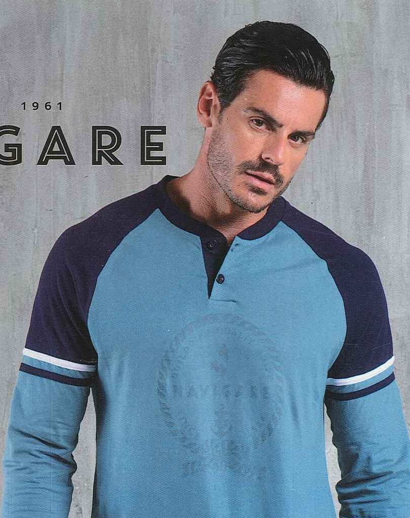 Henry Terre - Camicia da notte da uomo a maniche lunghe con tasche sul petto, taglia M-3XL, Azzurro, 3XL Henry Terre - Camicia da notte da uomo a maniche lunghe con tasche sul petto, taglia M-3XL, Azzurro, 3XL