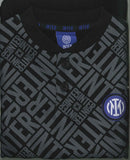 PIGIAMA RAGAZZO COTONE INTER BOTTONI LUNGO POLSINI LOGO PRATICO GIOVANE MARCA HERMET ART.PIGIT302055