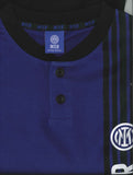 PIGIAMA RAGAZZO COTONE INTER BOTTONI MEZZA MANICA PANTALONCINO ELASTICO LOGO PRATICO SPORTIVO MARCA HERMET ART.PGCIJ202065
