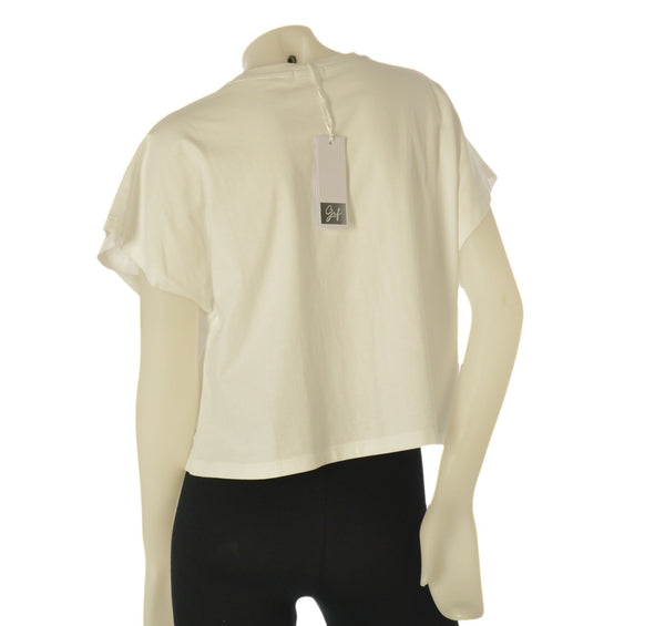 T-SHIRT DONNA AMPIA CORTA MANICA CORTA  A KIMONO  PURO COTONE RICAMI GRIFFAI ART. 6415