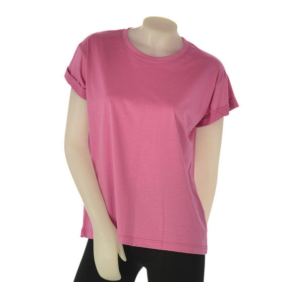 T-SHIRT DONNA GRIFFAI FILO DI SCOZIA MANICA CORTA MISTO COTONE  RISVOLTO ART. 6519
