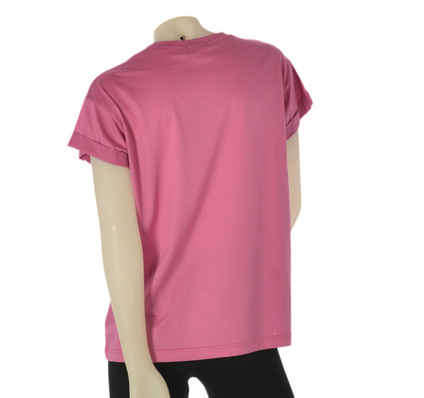 T-SHIRT DONNA GRIFFAI FILO DI SCOZIA MANICA CORTA MISTO COTONE  RISVOLTO ART. 6519