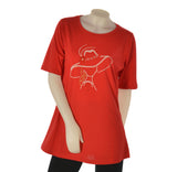 T-SHIRT DONNA COTONE  TAGLIE OVER SOPHIA MANICA CORTA STRASS ART. 25080